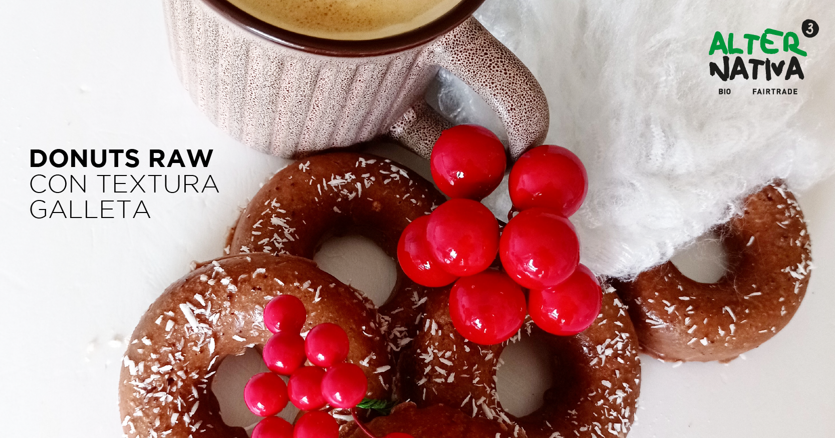 Receta de dónuts raw con textura galleta