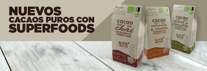 Nous cacaus purs amb superfoods. Prova’ls!