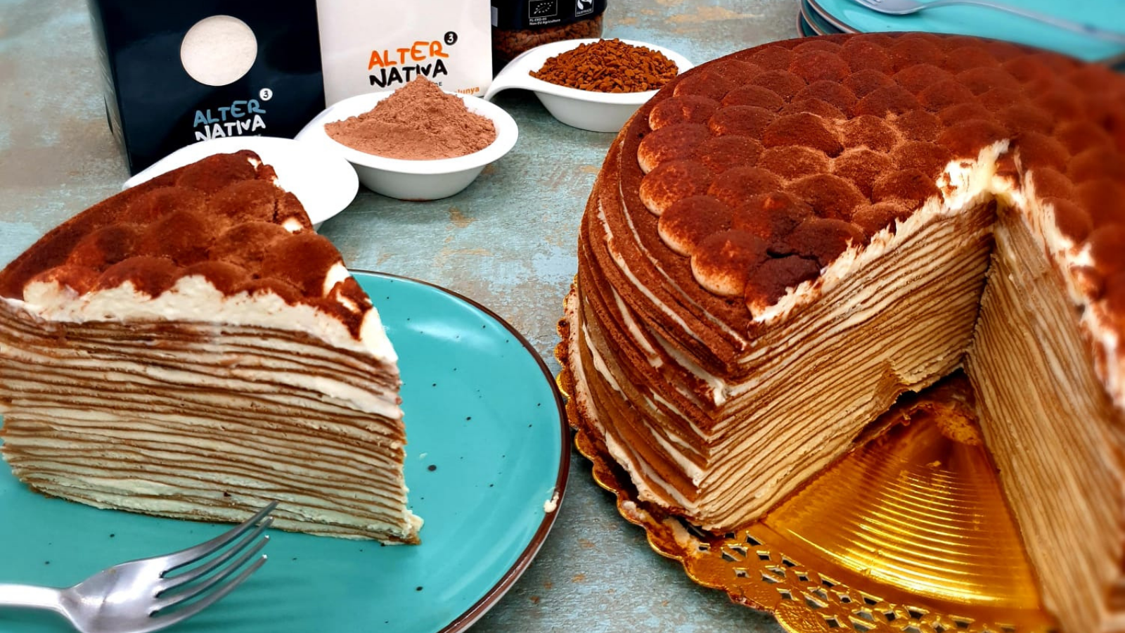 Receta crep cake de tiramisú