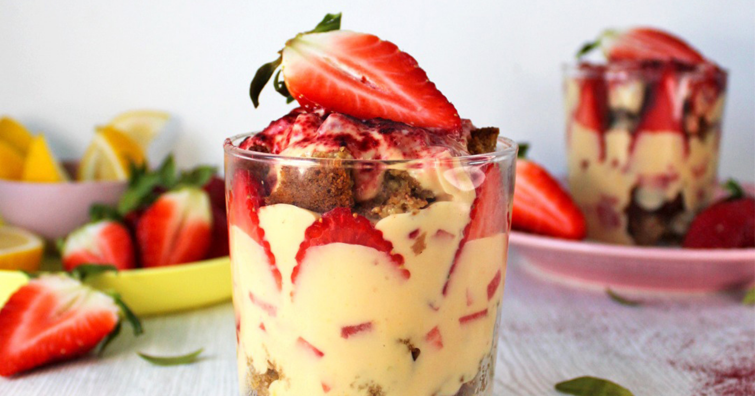 Receta de pastel de fresa y limón deconstruido